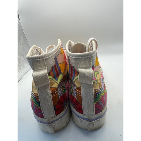 Adidas NIZZA Platform High Top Sneakers Floral Print White Women's 8.5 - Picture 8 of 12